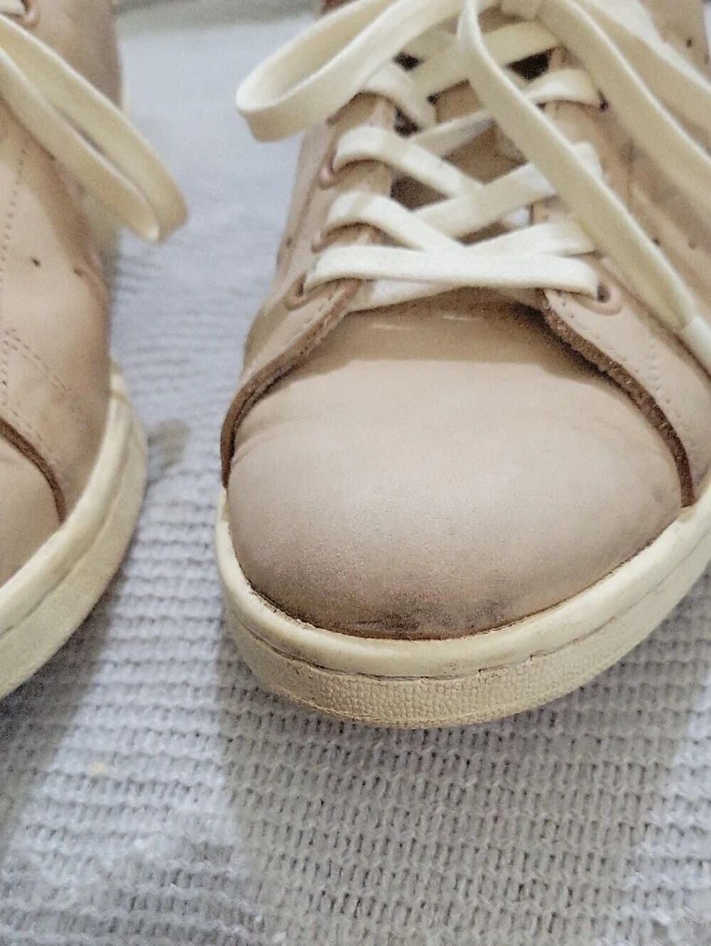 adidas Stan Smith Taupe Leather Sneakers  Lace Up Mens 6.5, Women 8 Y2K